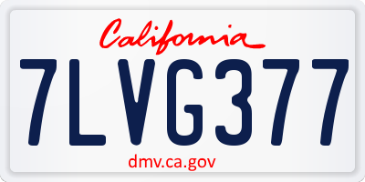 CA license plate 7LVG377