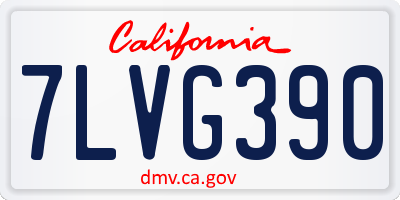 CA license plate 7LVG390