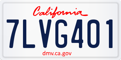 CA license plate 7LVG401