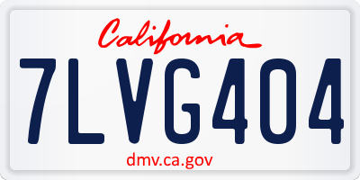 CA license plate 7LVG404
