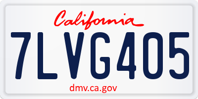 CA license plate 7LVG405