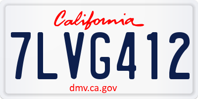 CA license plate 7LVG412