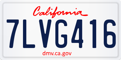 CA license plate 7LVG416