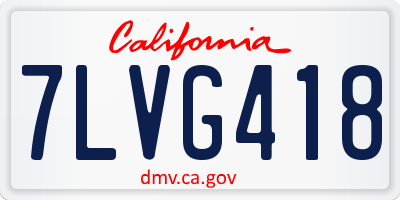 CA license plate 7LVG418