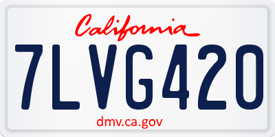 CA license plate 7LVG420