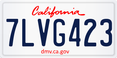 CA license plate 7LVG423