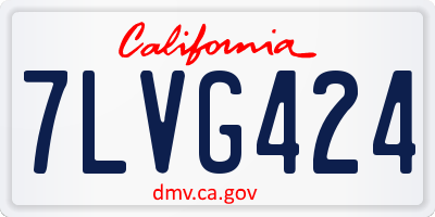 CA license plate 7LVG424