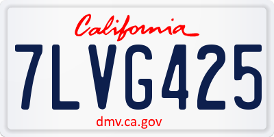CA license plate 7LVG425