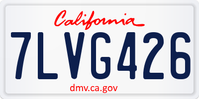 CA license plate 7LVG426