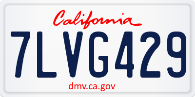 CA license plate 7LVG429
