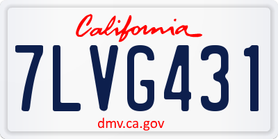 CA license plate 7LVG431