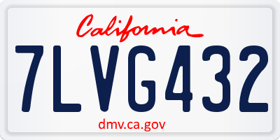 CA license plate 7LVG432