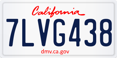 CA license plate 7LVG438