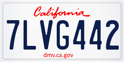 CA license plate 7LVG442