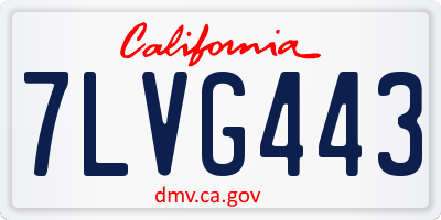 CA license plate 7LVG443