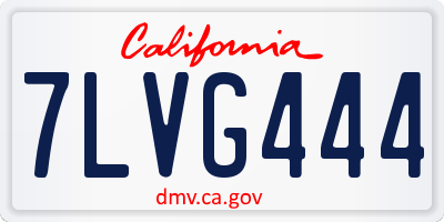 CA license plate 7LVG444