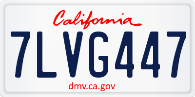 CA license plate 7LVG447