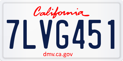 CA license plate 7LVG451