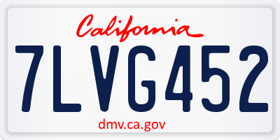 CA license plate 7LVG452