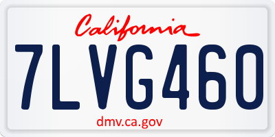CA license plate 7LVG460