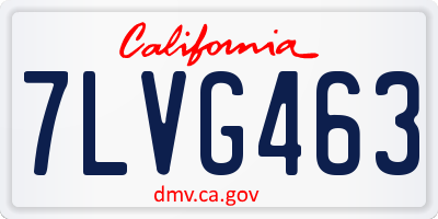 CA license plate 7LVG463