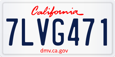 CA license plate 7LVG471