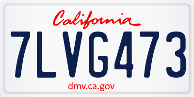 CA license plate 7LVG473