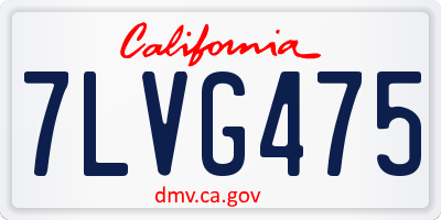 CA license plate 7LVG475