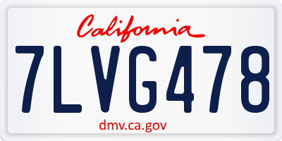 CA license plate 7LVG478