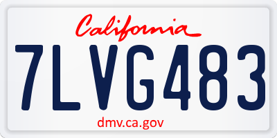 CA license plate 7LVG483
