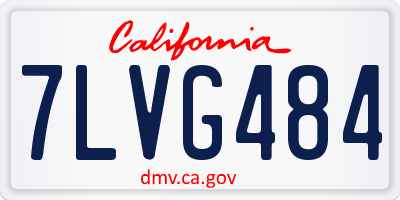 CA license plate 7LVG484