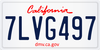 CA license plate 7LVG497
