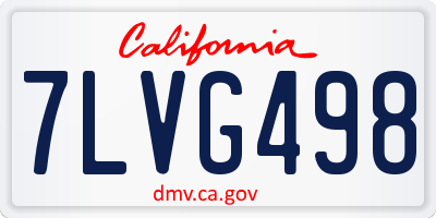 CA license plate 7LVG498