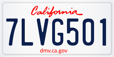 CA license plate 7LVG501