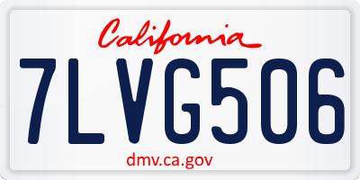CA license plate 7LVG506