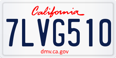 CA license plate 7LVG510