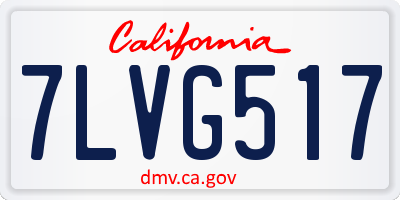 CA license plate 7LVG517