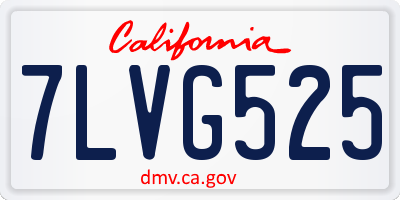 CA license plate 7LVG525