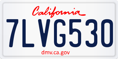 CA license plate 7LVG530