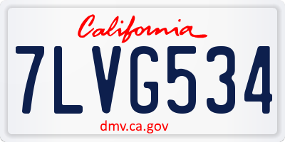 CA license plate 7LVG534