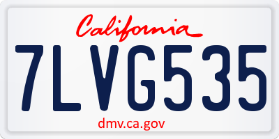 CA license plate 7LVG535