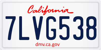 CA license plate 7LVG538