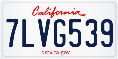 CA license plate 7LVG539