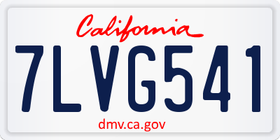 CA license plate 7LVG541