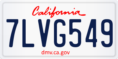 CA license plate 7LVG549