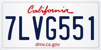 CA license plate 7LVG551