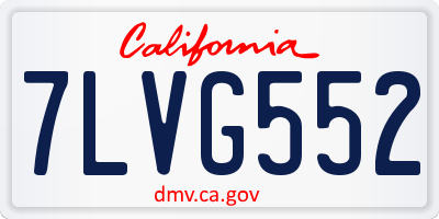 CA license plate 7LVG552