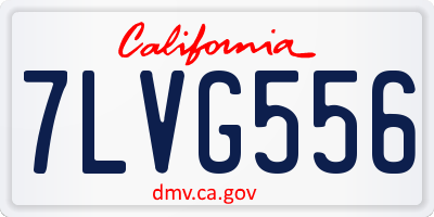 CA license plate 7LVG556
