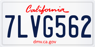 CA license plate 7LVG562