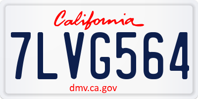CA license plate 7LVG564